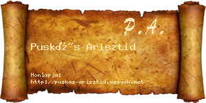 Puskás Arisztid névjegykártya
